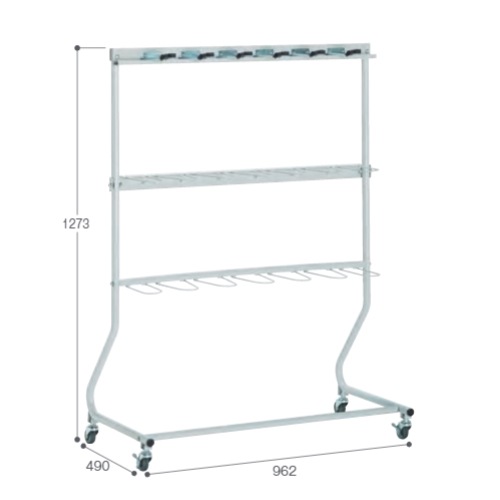 モップハンガー モップ収納ラック 幅962×奥行490×高さ1273mm