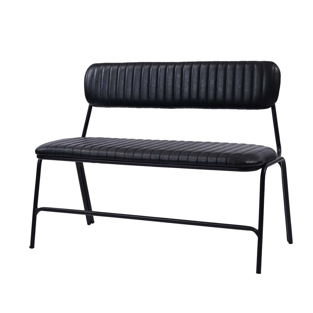 ベンチソファ　黒い合成皮革の背もたれ付きベンチ msw-di241207-04_7.jpg