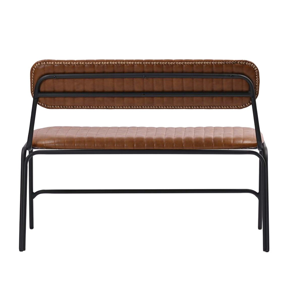 ダイニングベンチ 2人掛け 合皮 背もたれ付き 座面高45cm RLD120（商品