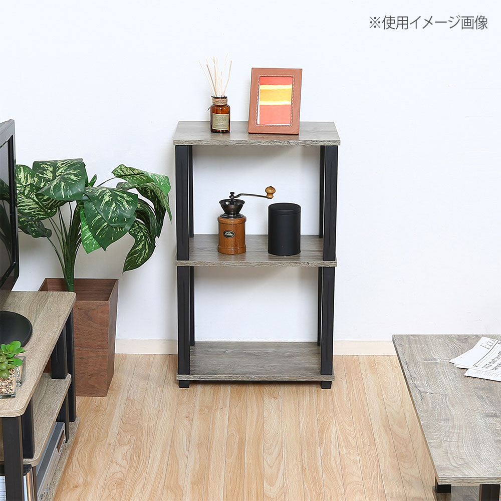 フィット 3段ラック 幅470×奥行295×高さ757mm 天板耐荷重10kg オープン
