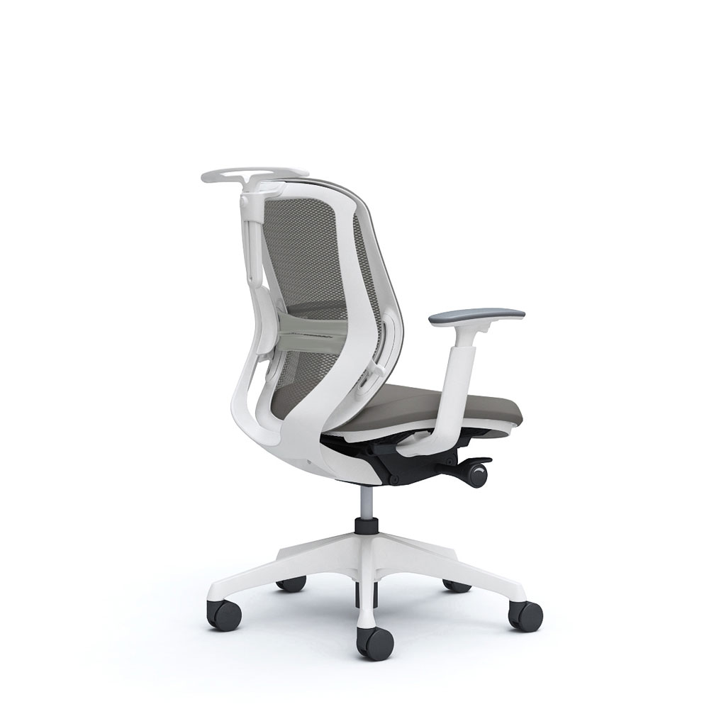 C682XZ FMP5|オカムラ シルフィー ローバック メッシュ 白ボディ 白脚 ハンガー付 ランバー付 可動肘 ライムグリーン 1脚 (メーカー直送) オフィスチェア オカムラ シルフィー sylphy ローバック 背メッシュ