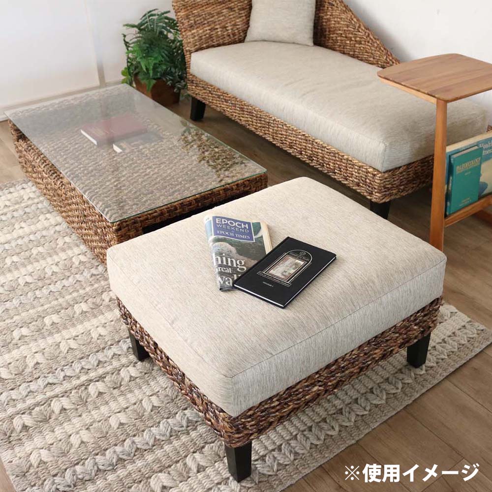 美品です!ラタン 籐 アンティーク 猫脚 ジャガード スツール オットマン 1脚 籐 スツール 座面高40cm ラタン家具 WAHOO （ 椅子 座椅子