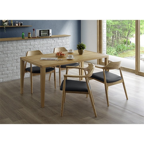ダイニングテーブル 突板天板 ウォールナット 木製脚 幅1500mm Leap150