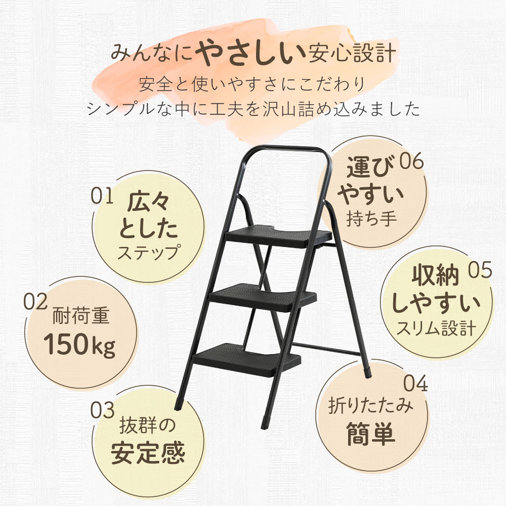 倉庫受取限定】 踏み台 折りたたみ 3段 ステップ FD-3-SO（商品番号