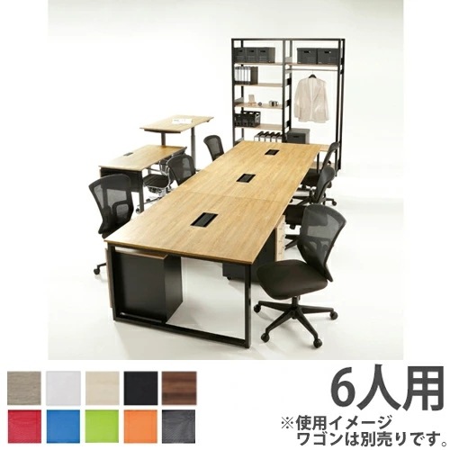 フリーアドレスデスクセット 6人用 幅3600×奥行1200mm デスクチェアセット ABW-SC