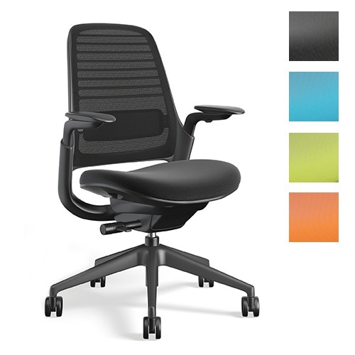 Series1 Steelcase ブラックフレーム オフィスチェア デスクチェア 435A00BA