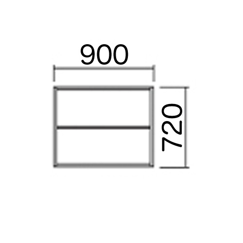 スチールキャビネット オープン書庫 幅900×奥行450×高さ720mm TF-A-07