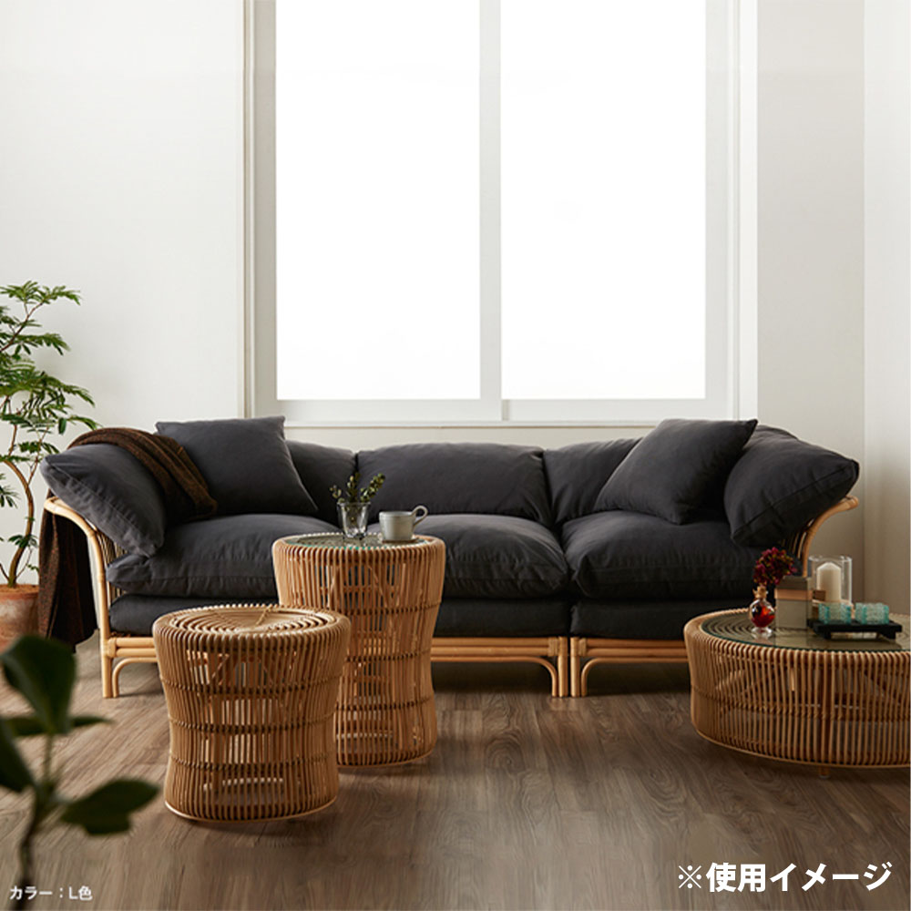 センターソファ 1人掛け ラタン 幅57cm ソファ D1261ND（商品番号：55
