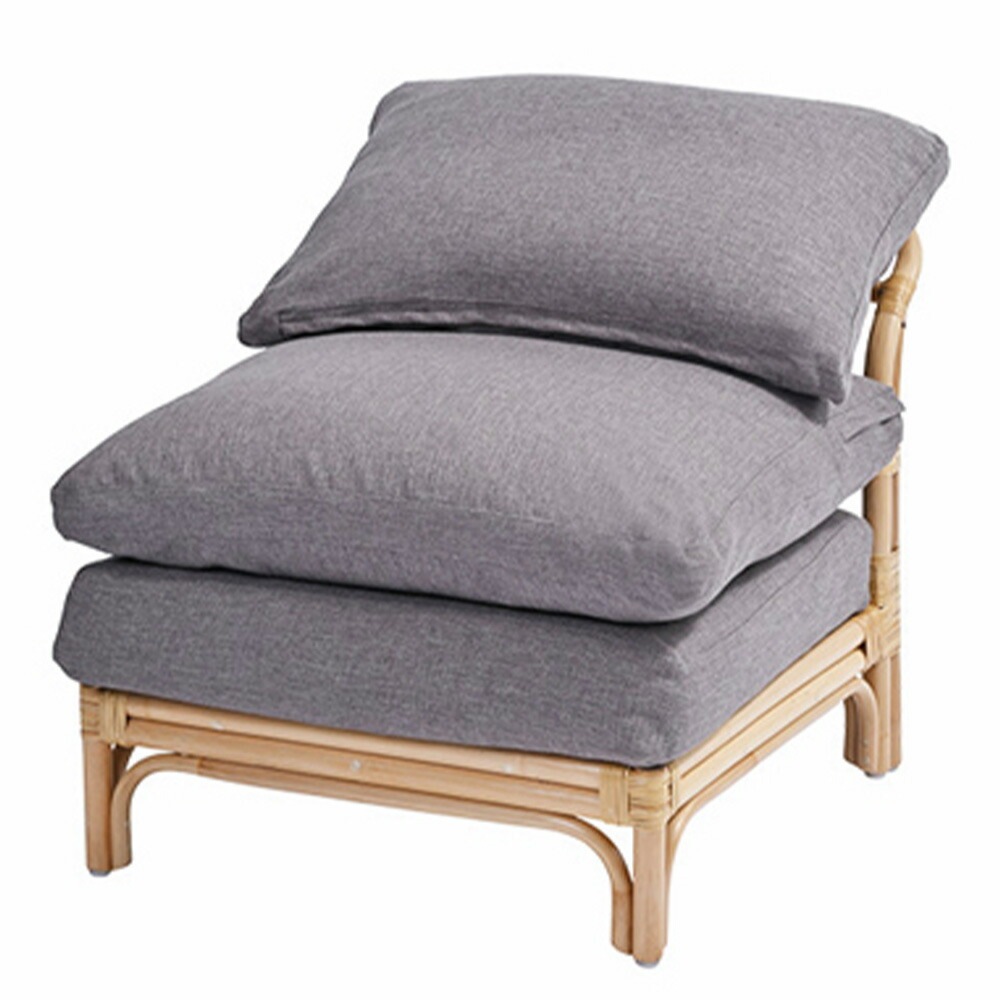 センターソファ 1人掛け ラタン 幅57cm ソファ D1261ND（商品番号：55