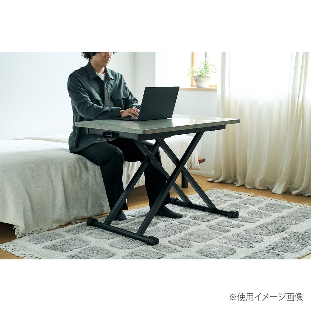 リフトテーブル 幅920～1155×奥行600×高さ125～720mm ストーングレー
