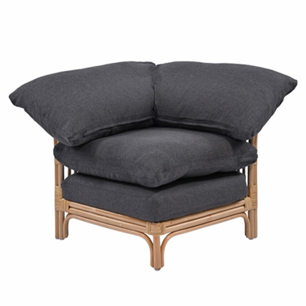 コーナーソファ 1人掛け ラタン 幅72cm ソファ D126CND（商品番号：55