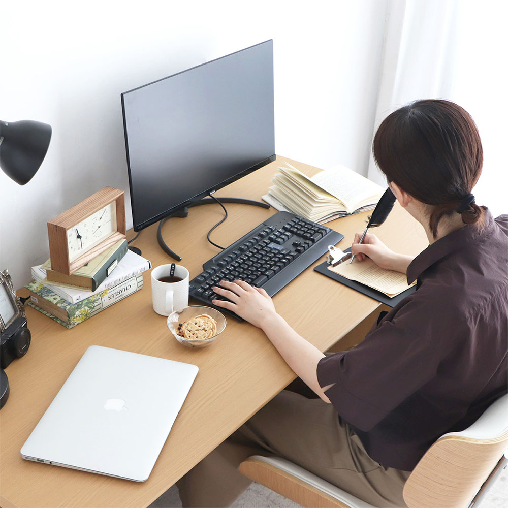 ワークデスク 幅1000×奥行650×高さ720mm パソコンデスク 平机 木目