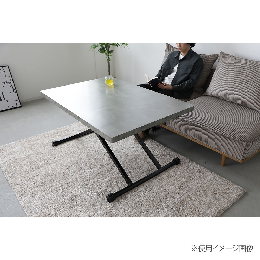 リフトテーブル 幅1200～1280×奥行800×高さ140～720mm ストーングレー