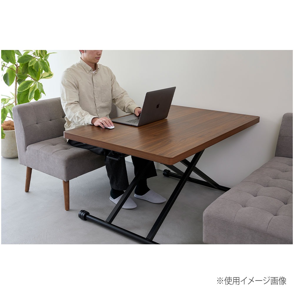 リフトテーブル 幅1200～1280×奥行800×高さ140～720mm ストーングレー