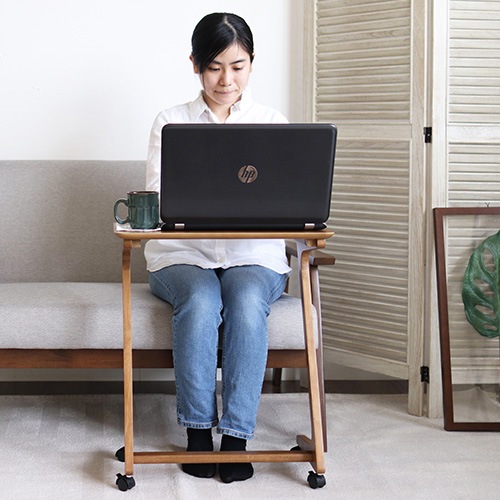 サイドテーブル キャスター付き ナイトテーブル ソファテーブル 82-690