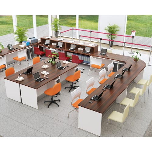 ローカウンター 幅1800×奥行700×高さ720mm スチール 受付カウンター