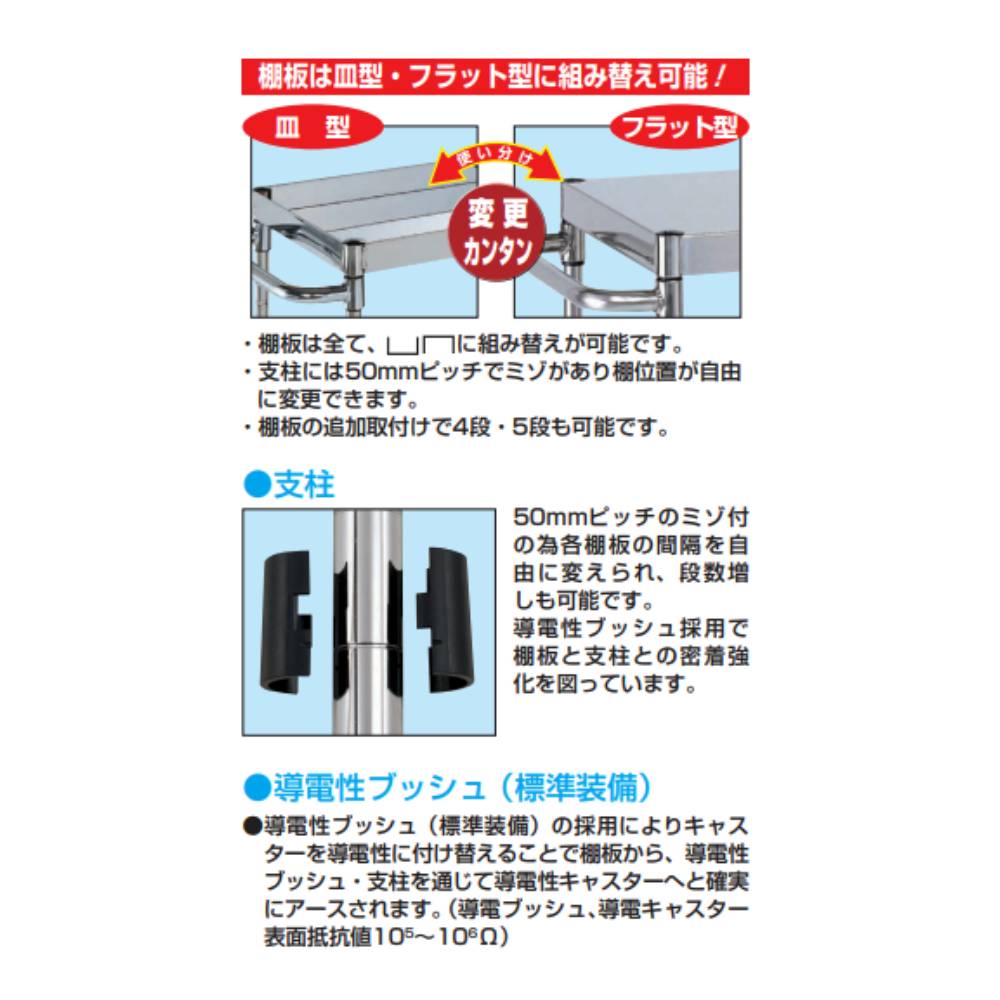 ステンレスCSパールワゴン サカエ SUS430タイプ 幅750×奥行500×高さ