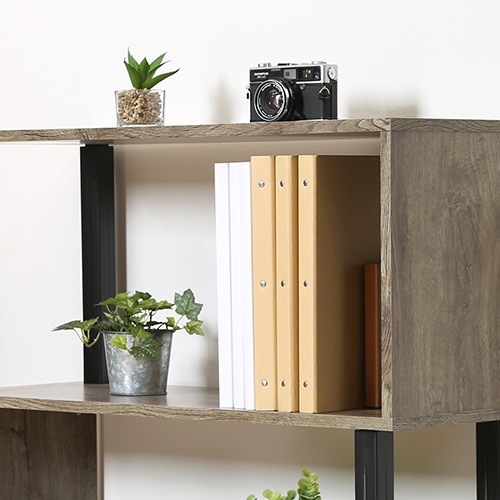 ディスプレイラック 2段 幅800×奥行298×高さ769mm S字 オープン