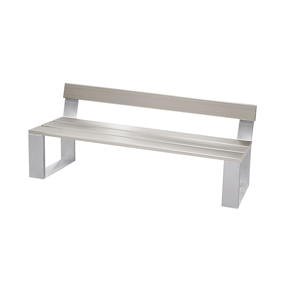 ベンチ 幅200×奥行53×高さ76cm 背もたれ アルミ製 椅子 S-4512（商品