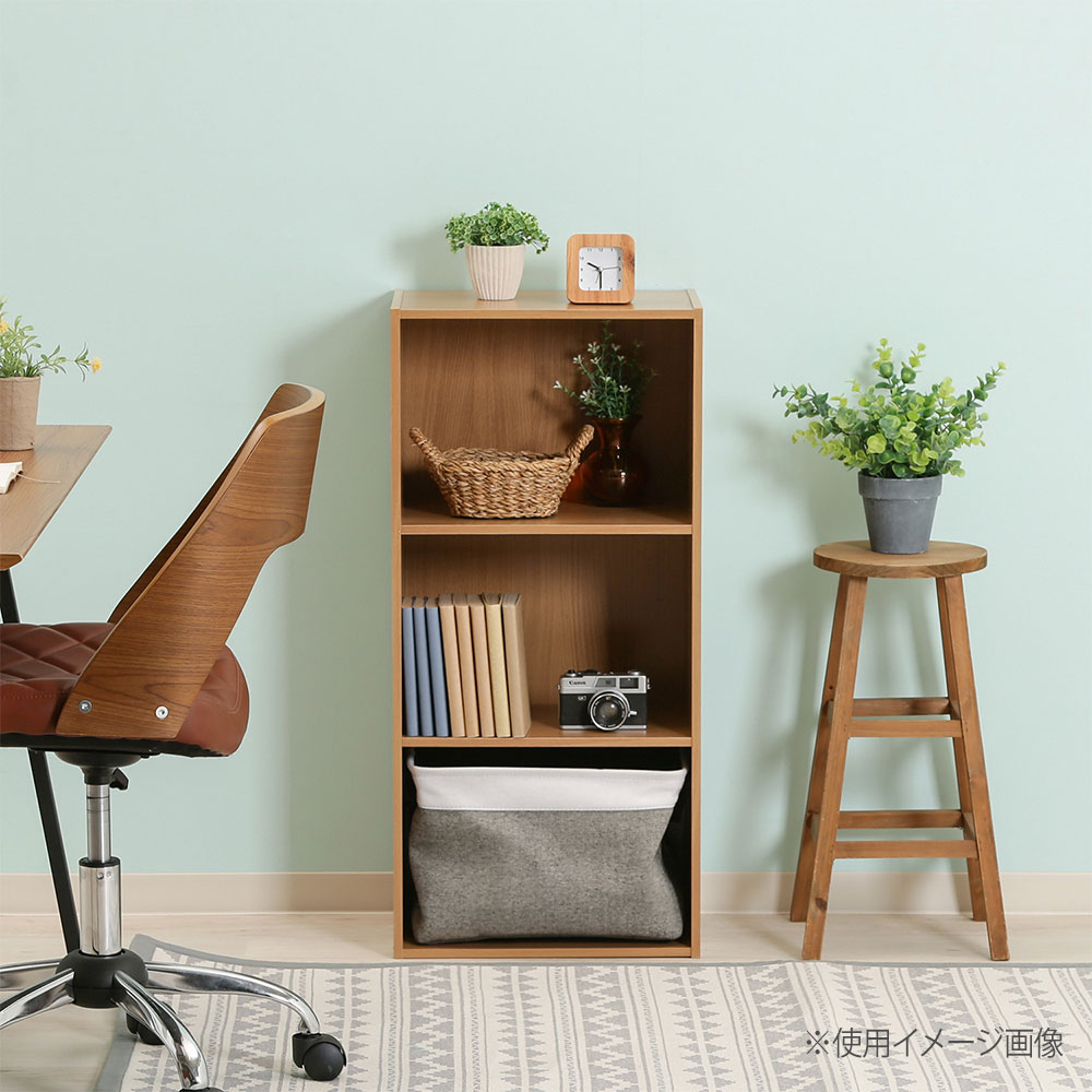 カラーボックス 3段 2個セット 幅418×奥行290×高さ890mm オープン