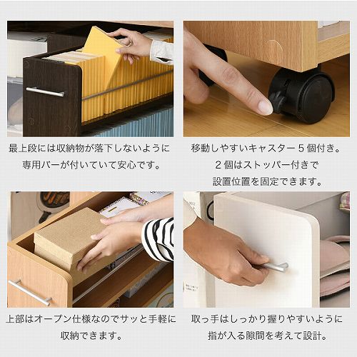 家具　収納　押入れ【匿名発送】 押入れ 収納 ラック 本棚 4個セット 幅19 奥行78 キャスター付き