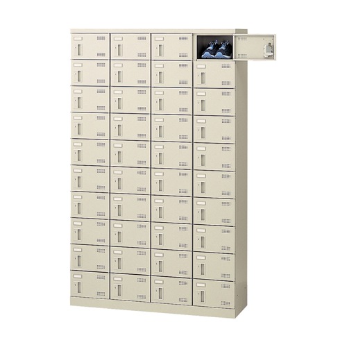 シューズロッカー 40人用 4列10段 南京錠 日本製 完成品 下駄箱 スチールロッカー シューズボックス オフィス 玄関収納 靴入れ 靴箱 収納 収納ラック SLB-440-N2 シューズロッカー 40人用 4列10段 南京錠 日本製 SLB-440-N2（商品番号