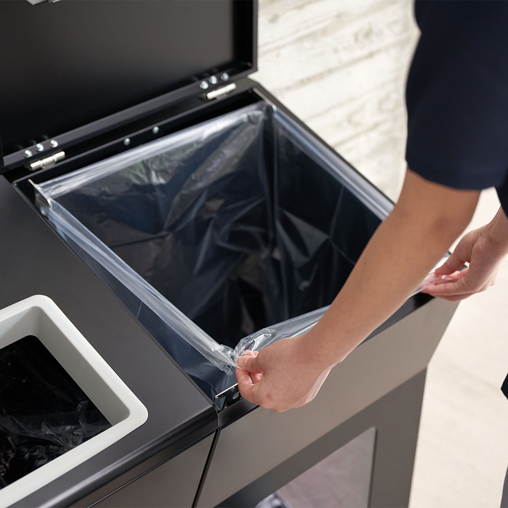 ゴミ箱 ブラック 丸穴 100L ダストボックス YW-478L-ID（商品番号：ys