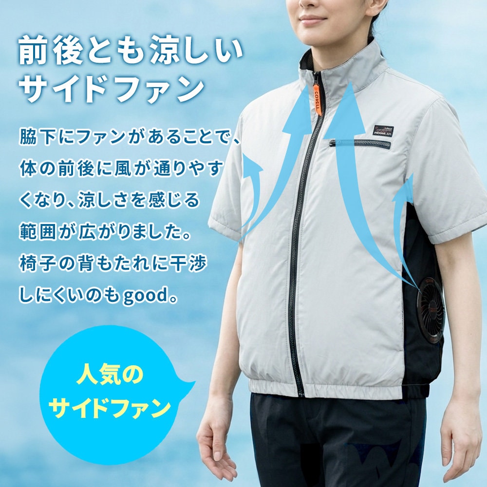 空調ウェア フルセット 30V 半袖 空調冷風服 KW-ALL24-SS（商品番号