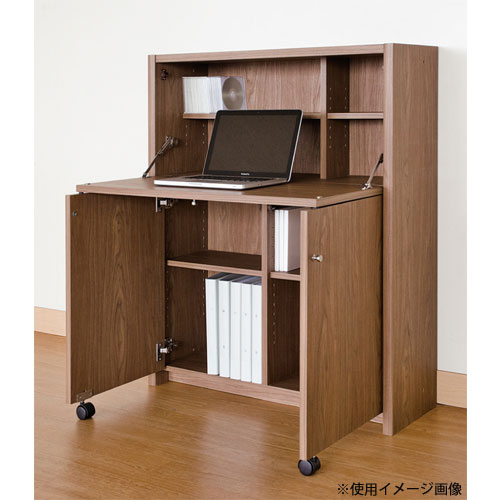 ライティングデスク　萩原　天板キズ有り　ブラウン 楽天市場】ライティングビューロー パイン材 幅80cm デスク ＋ 上置