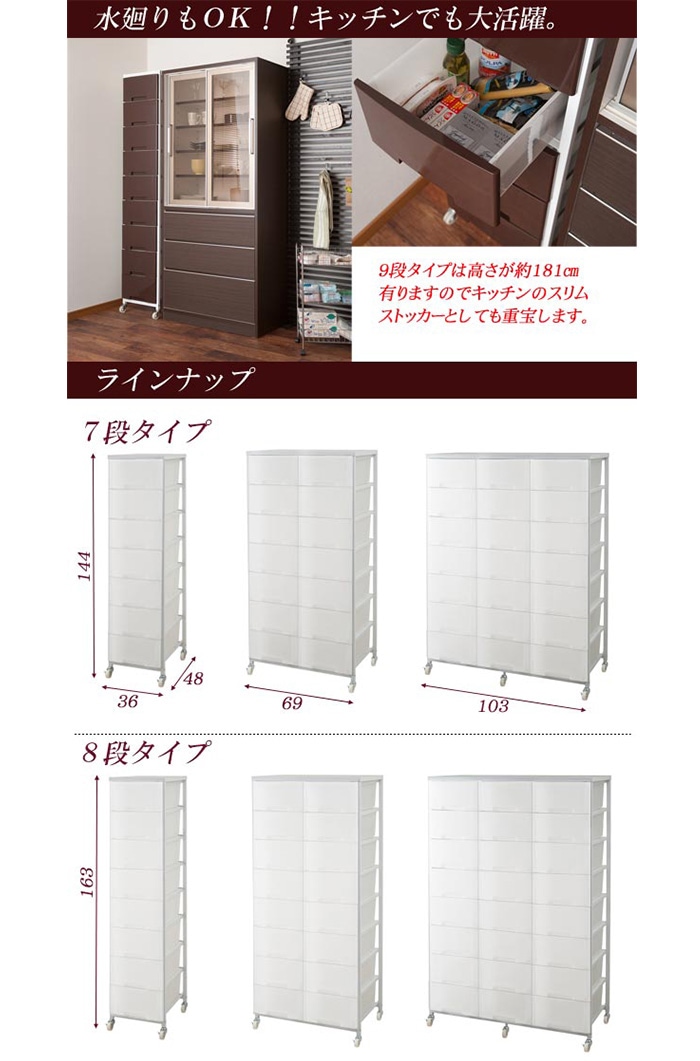 チェスト 1列 9段 収納ケース 収納ボックス nj-0377-0389（商品番号