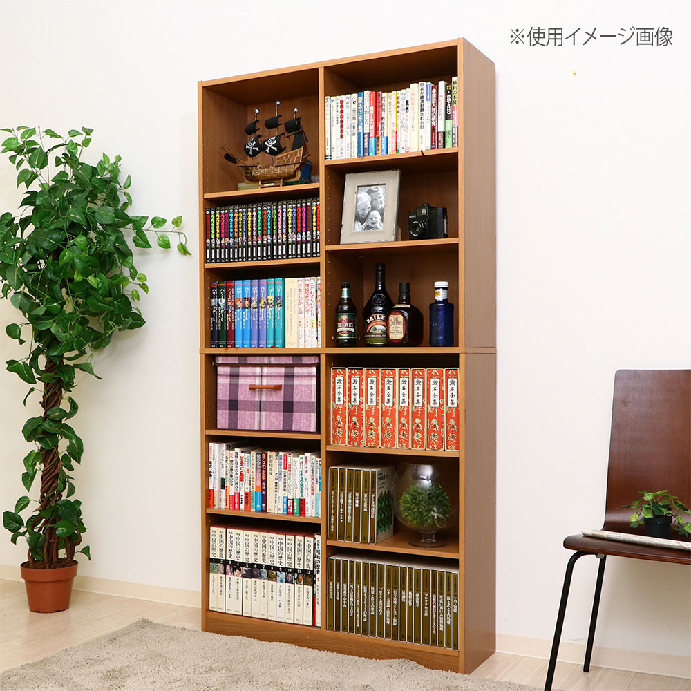 多目的棚 幅900×奥行290×高さ1800mm ナチュラル ホワイト ブラウン