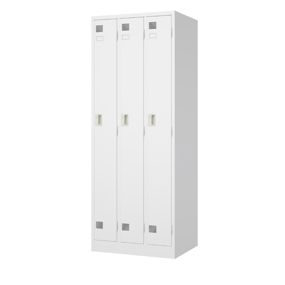 ロッカー 3人用 スリム シリンダー錠 スチールロッカー LW-3S（商品