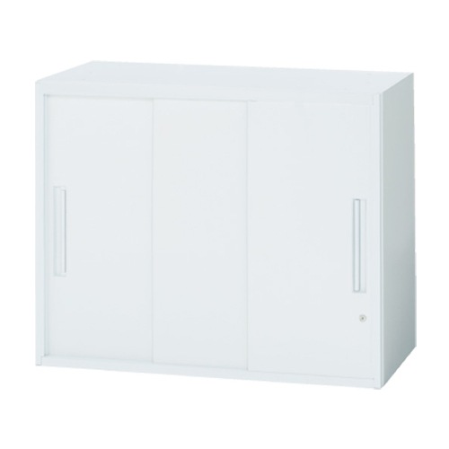 スチールキャビネット 3枚引戸書庫 鍵付き 幅900×奥行450×高さ720mm TF-C3-07-9045-OW 東洋事務器工業