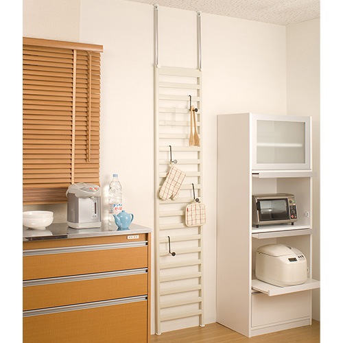 突っ張り棚 幅40cm クリーム 壁面収納 ディスプレイラック nj-0082