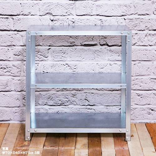 スチールラック 幅60×奥行30×高さ93.5cm 3段 80kg/全 キャスター
