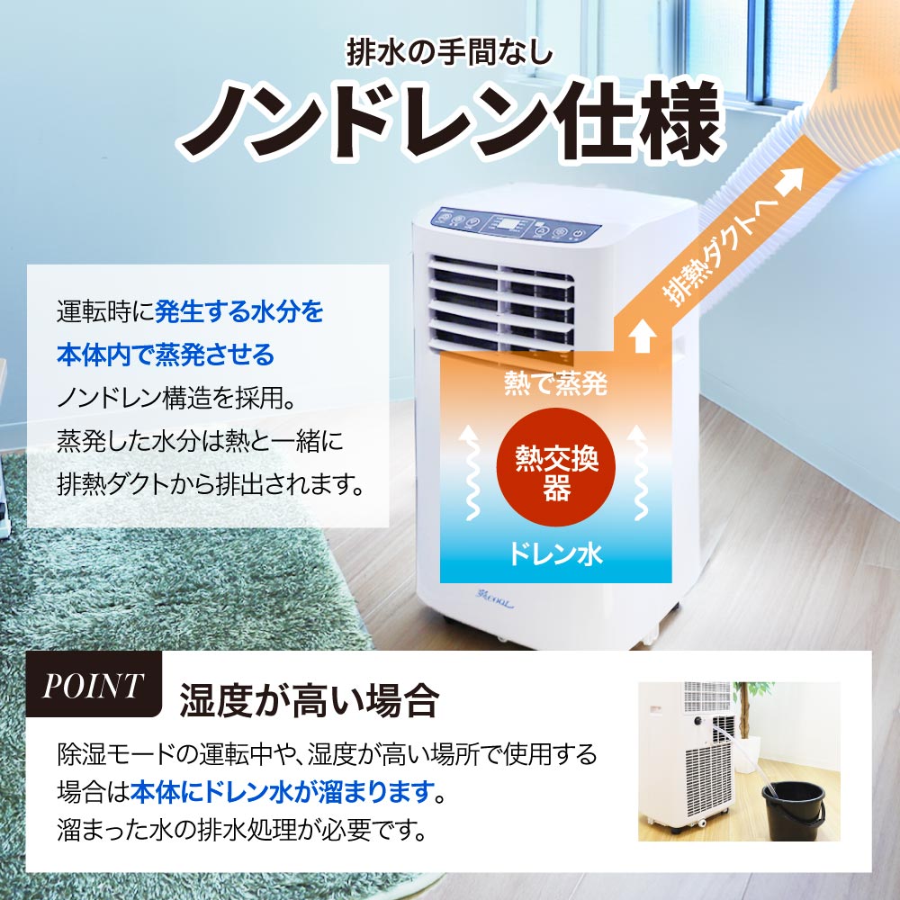 工事不要 スポットクーラー スポットエアコン 冷風 送風 除湿／ スポットクーラー スポットエアコン 移動式エアコン 設置工事