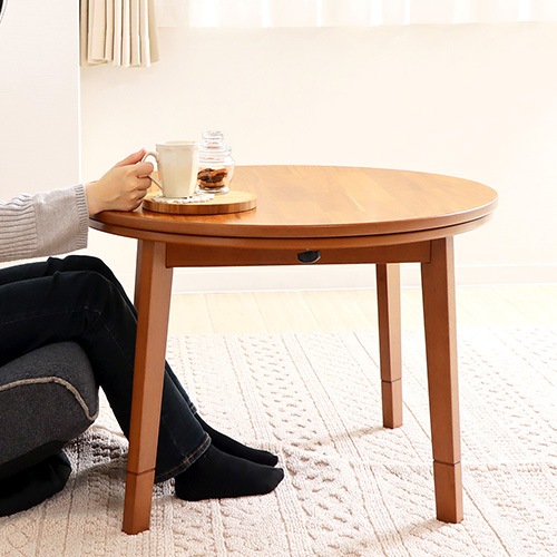 こたつ テーブル ハイタイプ 直径80cm 炬燵 82-412（商品番号：47-82