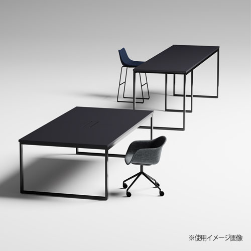 会議用テーブル 幅2400×奥行900×高さ720mm 角型 抗菌天板 ワイヤリング