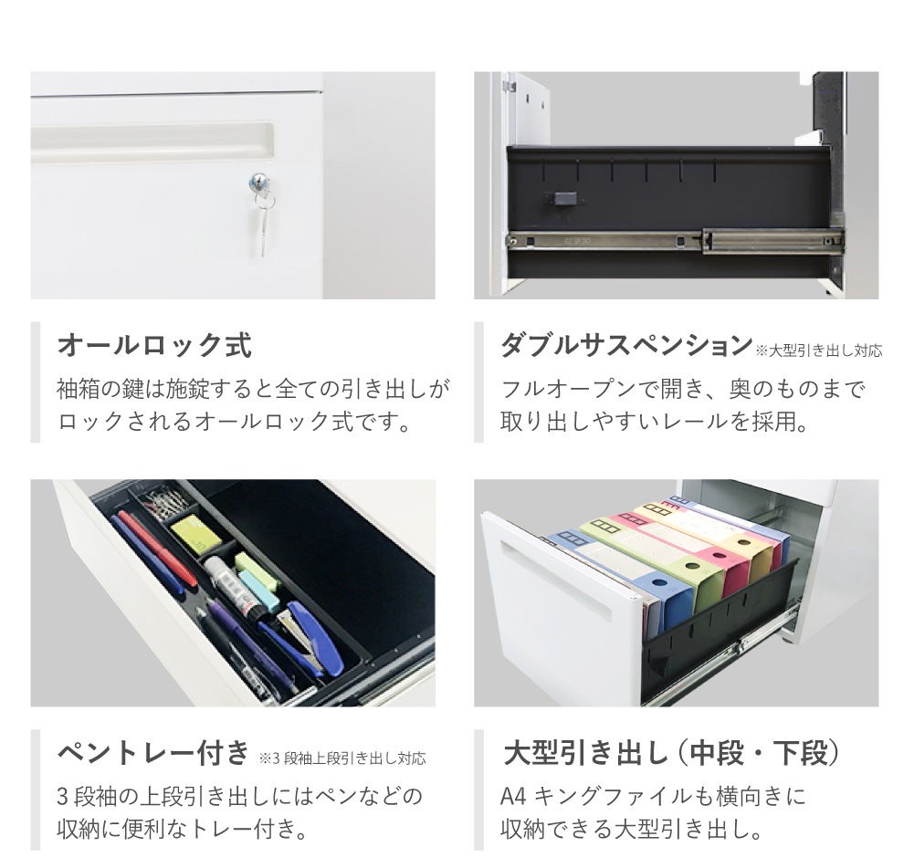 脇机 3段 幅400×奥行700mm ホワイト×木目 デスクワゴン LD-WD3C-SO
