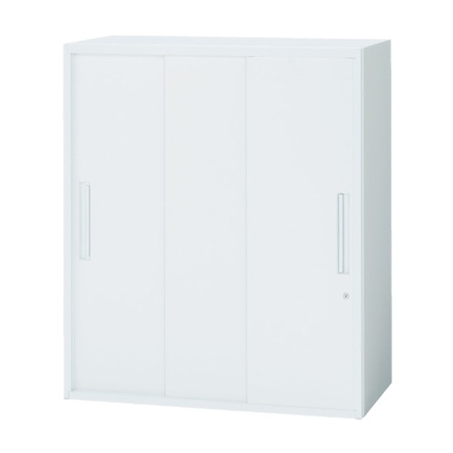 スチールキャビネット 3枚引戸書庫 鍵付き 幅900×奥行450×高さ1050mm TF-C3-11-9045-OW 東洋事務器工業