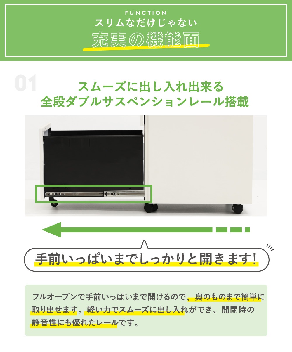 オフィスデスク デスクワゴン セット 幅1000×奥行600×高さ700mm スリム