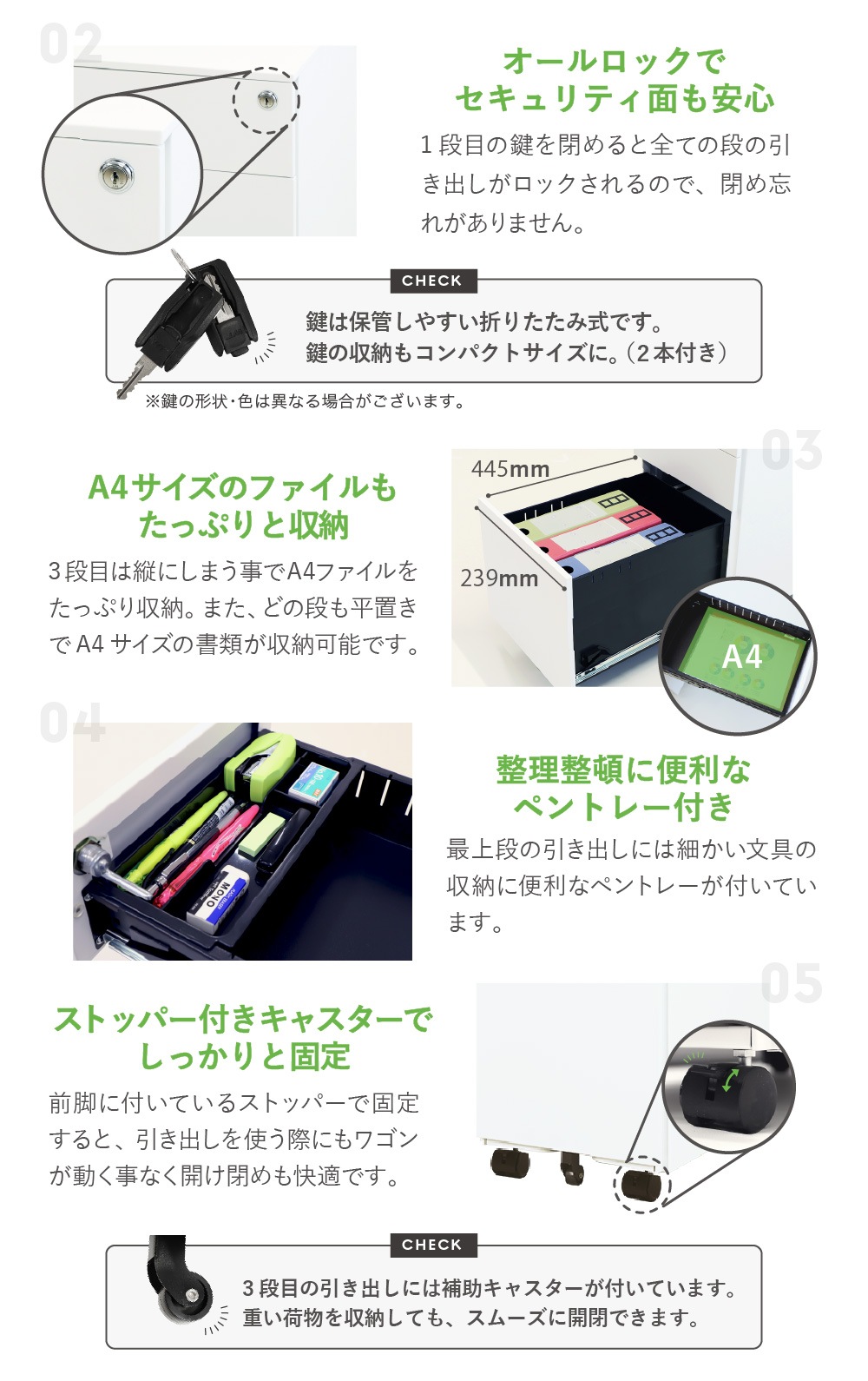オフィスデスク デスクワゴン セット 幅1000×奥行600×高さ700mm スリム