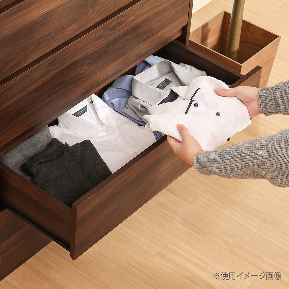 工具不要4段チェスト 幅805×奥行400×高さ900mm ミディアムブラウン