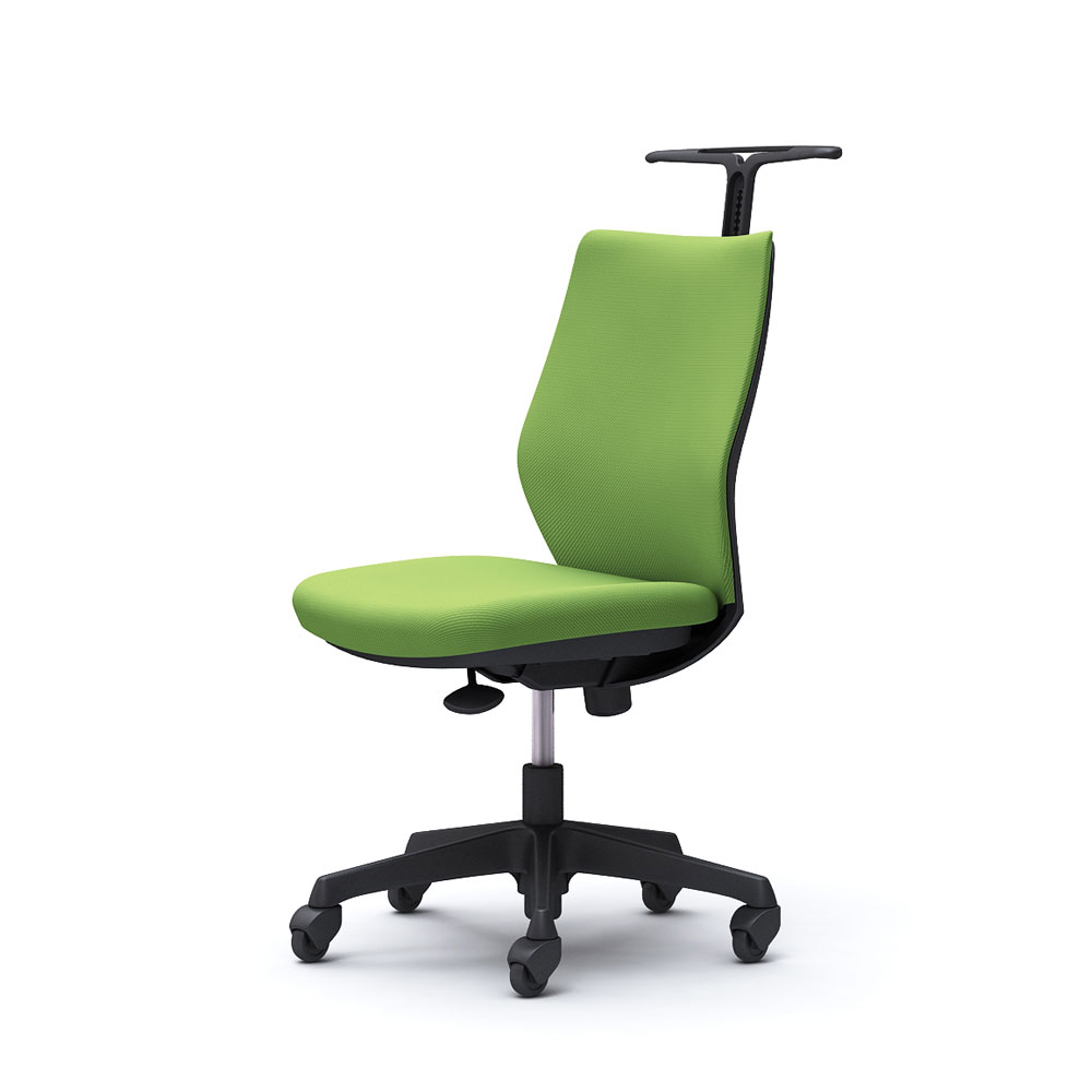 CG18JR FZH5 |オカムラ CG-M 肘無 背パッド ハンガー有 ライムグリーン (メーカー直送) オカムラ CG-M 肘無 背パッド ハンガー有 ブラックボディ ゴム