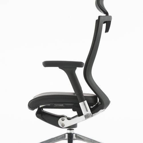 オフィスチェア 高機能チェア エグゼクティブチェア 座本革 背メッシュ