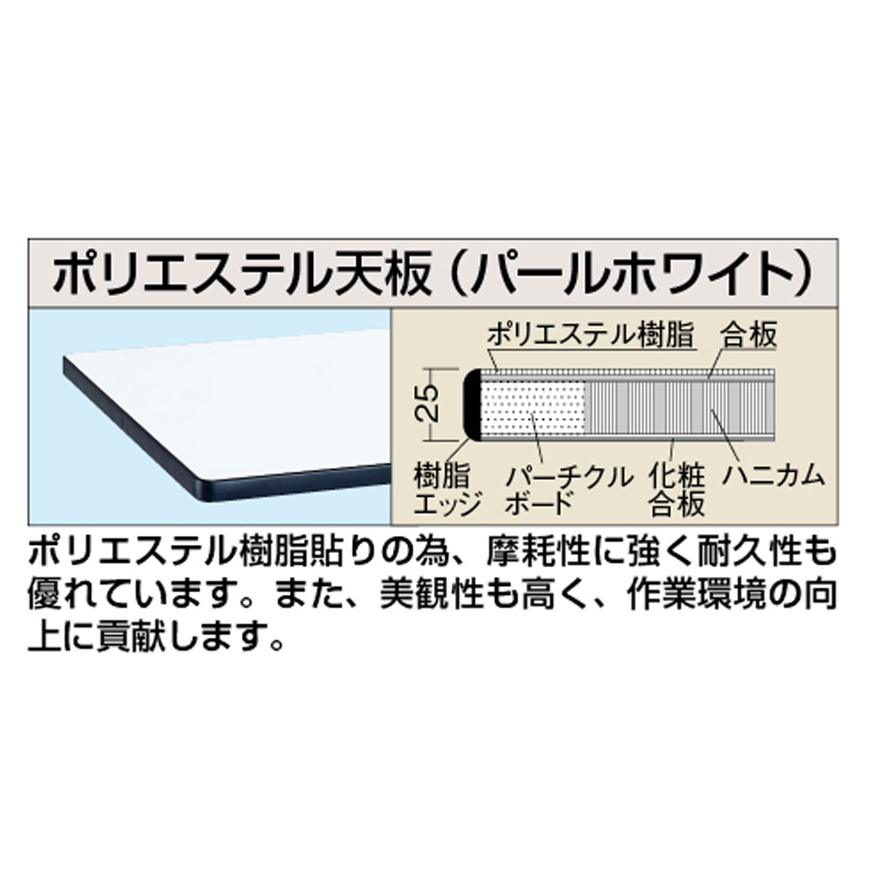 中量作業台 サカエ KFタイプ ポリエステル天板 幅900×奥行750×高さ