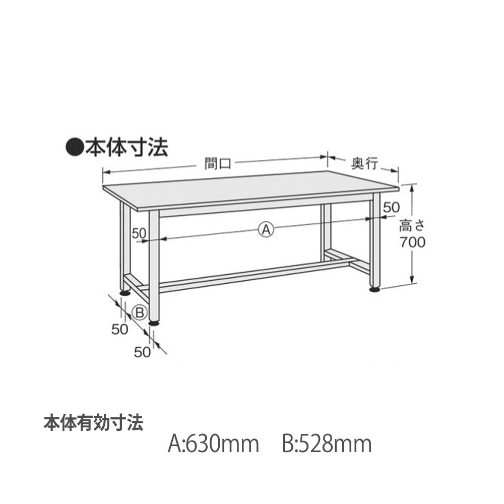 中量作業台 サカエ KFタイプ ポリエステル天板 幅900×奥行750×高さ