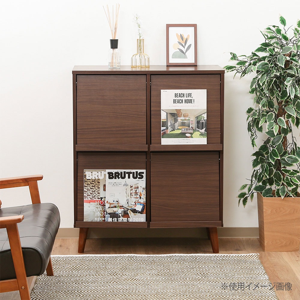 アルト ディスプレイラック4マス 幅790×奥行450×高さ980mm ブラウン