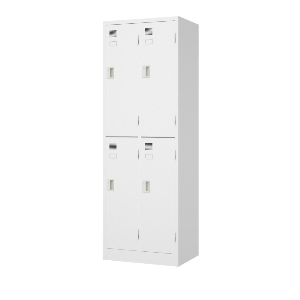ロッカー 4人用 2列2段 シリンダー錠 スチールロッカー LW-2204（商品