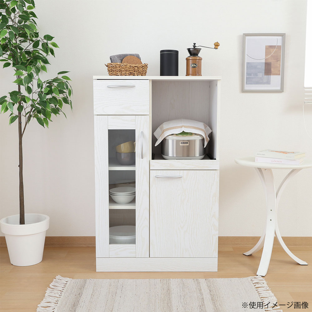 キッチンボード 幅600×奥行398×高さ950mm オークホワイト キッチン棚